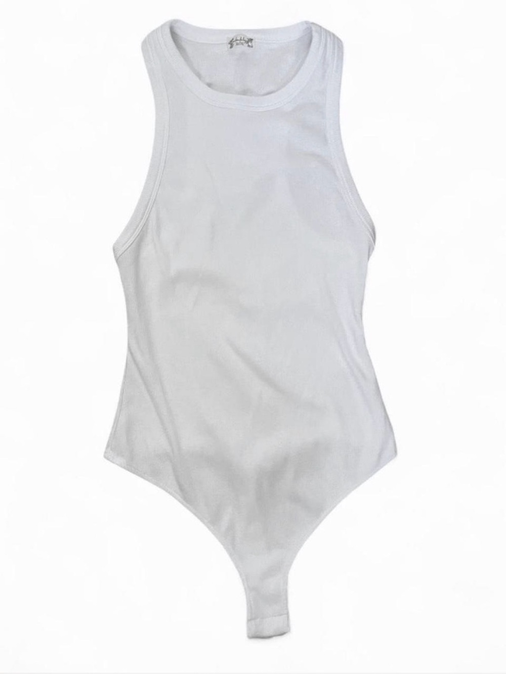 NWOT Free People Intimately White Ribbed High-Neck Bodysuit - Size M